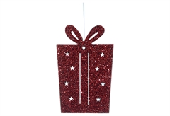 Χριστουγεννιάτικο Στολίδι Δώρο Κόκκινο Σετ 2 Τεμαχίων