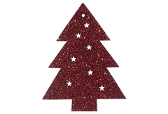 Χριστουγεννιάτικο Στολίδι Δέντρο Ξύλινο Κόκκινο Σετ 2 Τεμαχίων