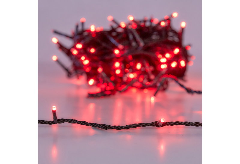 Χριστουγεννιάτικα Λαμπάκια 100LED Ρεύματος Κόκκινο 200cm