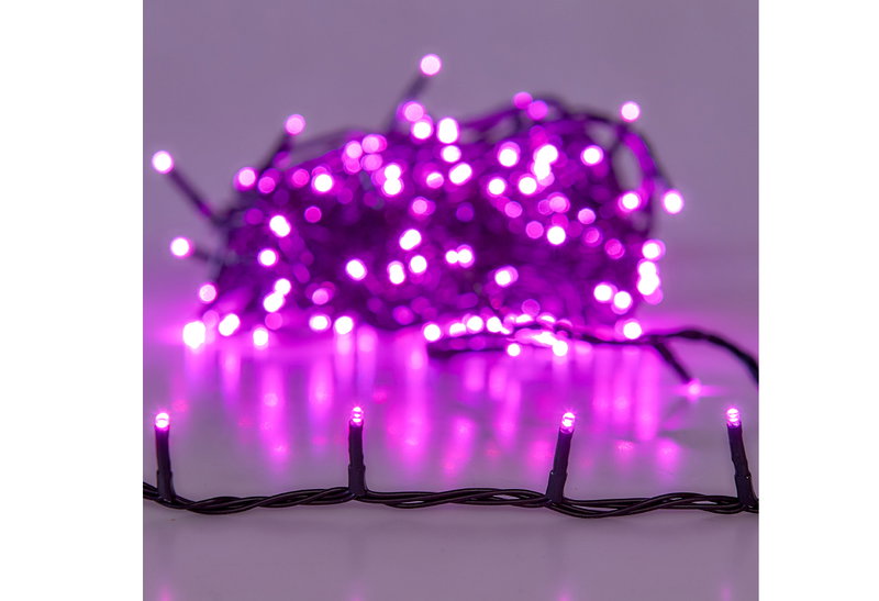 Χριστουγεννιάτικα Λαμπάκια 100LED Ρεύματος Ροζ 200cm
