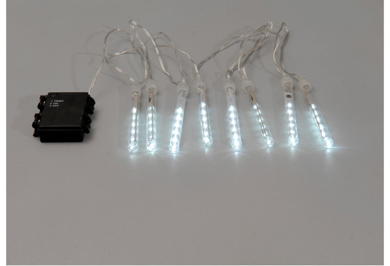 Χριστουγεννιάτικα Λαμπάκια Snow Fall 40LED Μπαταρίας Ψυχρό Λευκό 210cm