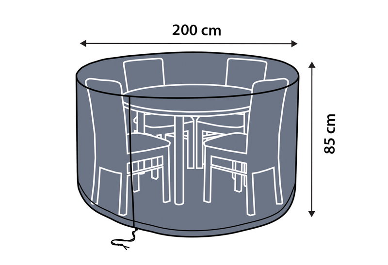 Κάλυμμα Τραπεζιού Home&Camp Φ200xΥ85cm Γκρι