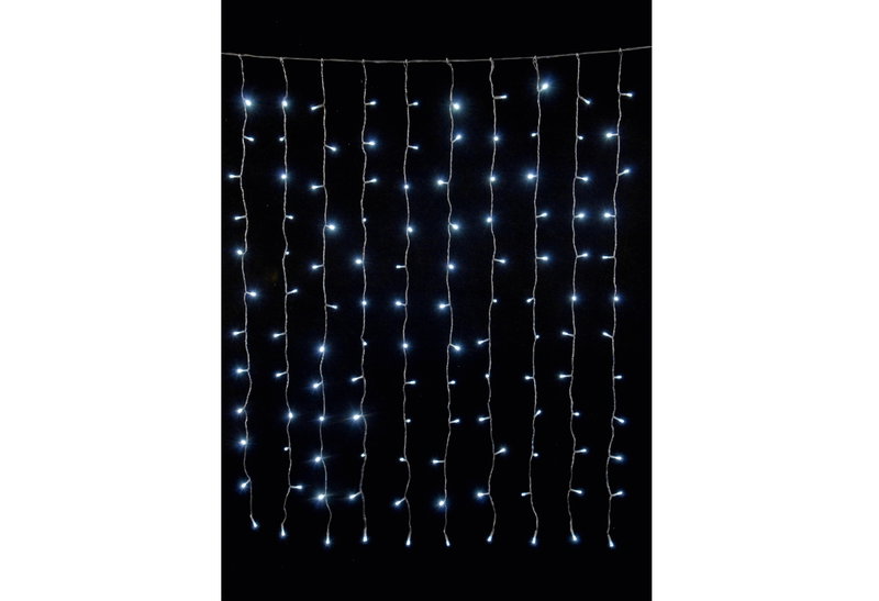 Χριστουγεννιάτικα Λαμπάκια 200LED Κουρτίνα Ρεύματος Ψυχρό Λευκό 1.5m