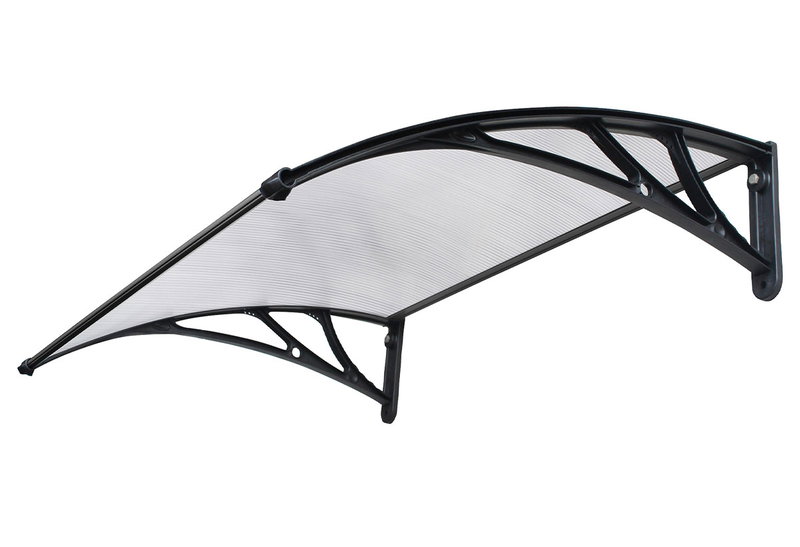 Στέγαστρο Πόρτας Home&Camp με Μαύρους Βραχίονες & Διάφανο Πάνελ 60x100cm