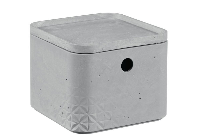 Κουτί Αποθήκευσης Πλαστικό Curver Deco Beton Cube XS Μ17xΠ17xΥ13cm 3lt Γκρι
