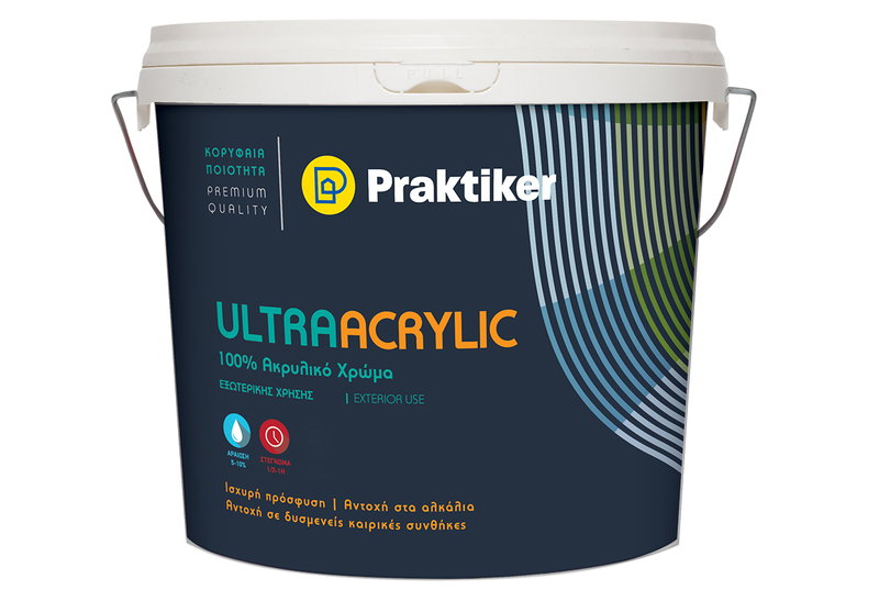 Χρώμα Ακρυλικό Praktiker Ultra Acrylic Βάση P 10lt