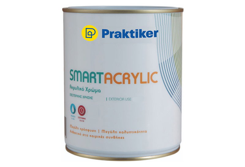Χρώμα Ακρυλικό Praktiker Smart Acrylic Βάση P 1lt