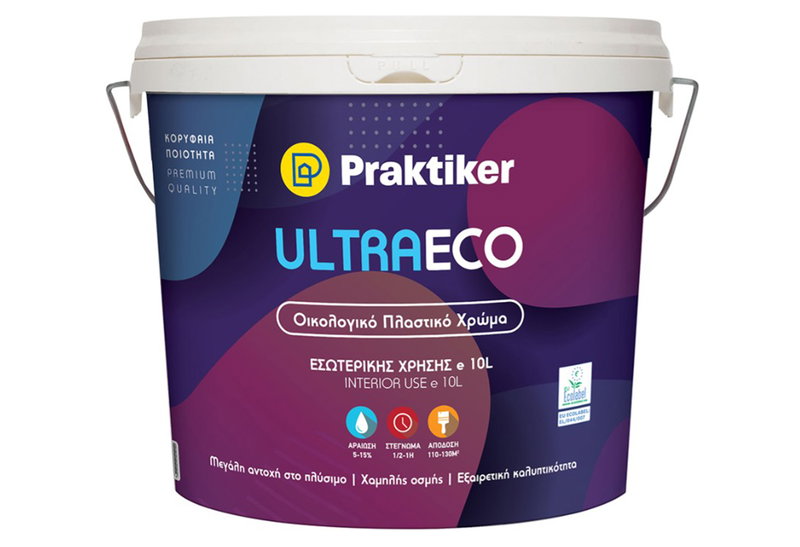 Χρώμα Πλαστικό Praktiker Ultra Eco Βάση P 10lt
