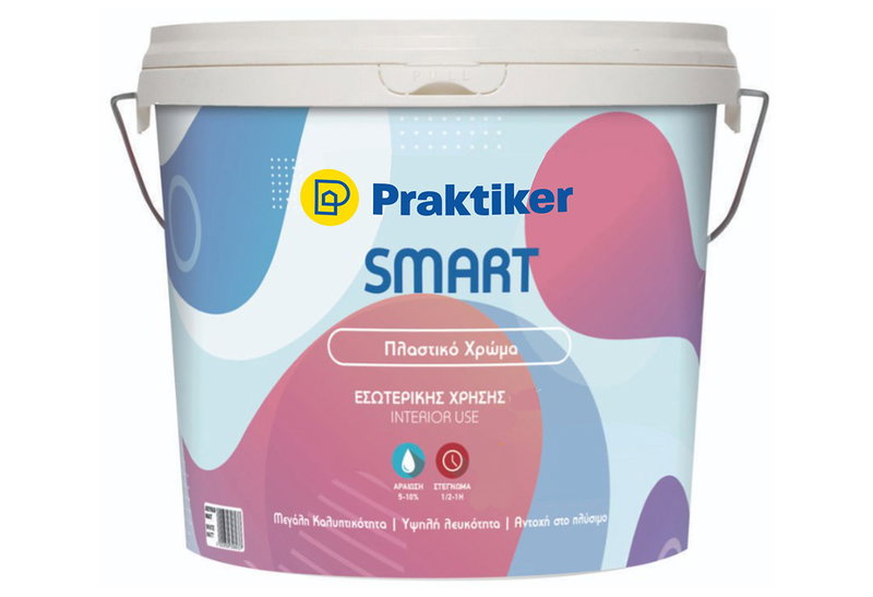 Χρώμα Πλαστικό Praktiker Smart Βάση D 3lt
