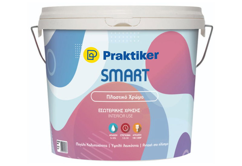 Χρώμα Πλαστικό Praktiker Smart Βάση P 10lt