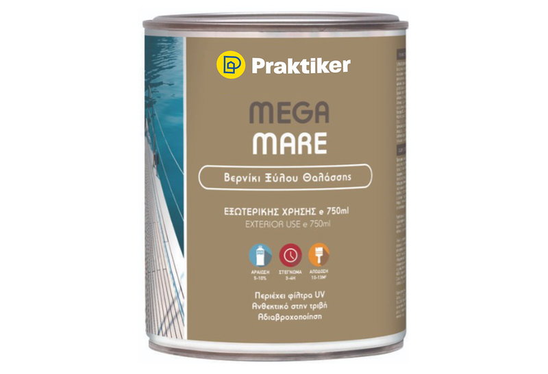 Βερνίκι Θαλάσσης Praktiker Megamare Διάφανο 750ml