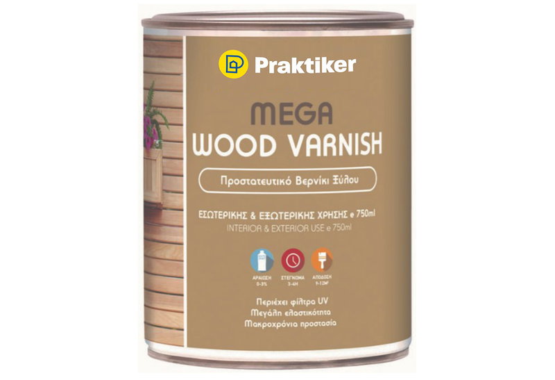 Βερνίκι Ξύλου Praktiker Mega Wood Varnish Μαόνι 750ml