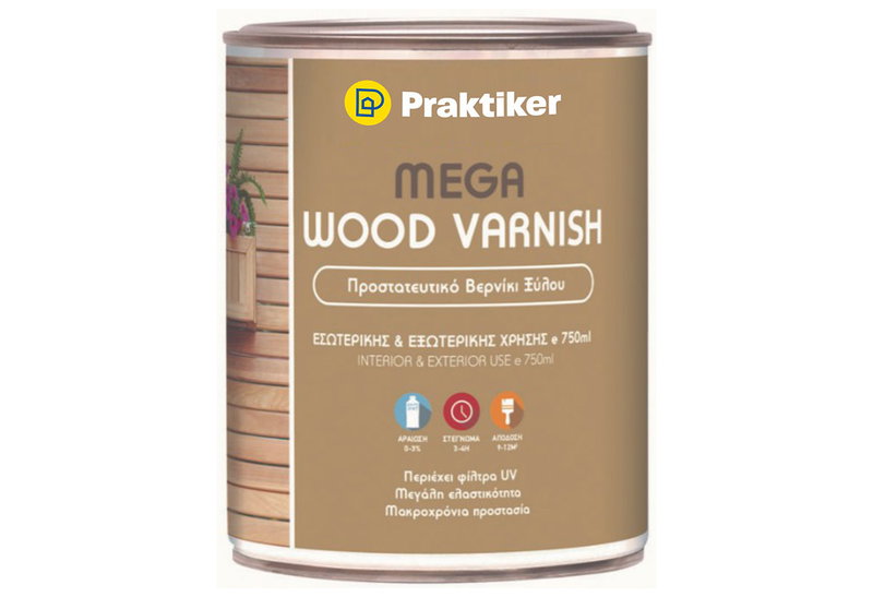 Βερνίκι Ξύλου Praktiker Mega Wood Varnish Διάφανο 750ml
