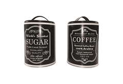 Βάζο για Καφέ/Ζάχαρη Μεταλλικό Φ.11X15cm
