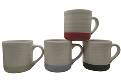 Κούπα Stoneware Λευκή με Χρωματιστή Βάση