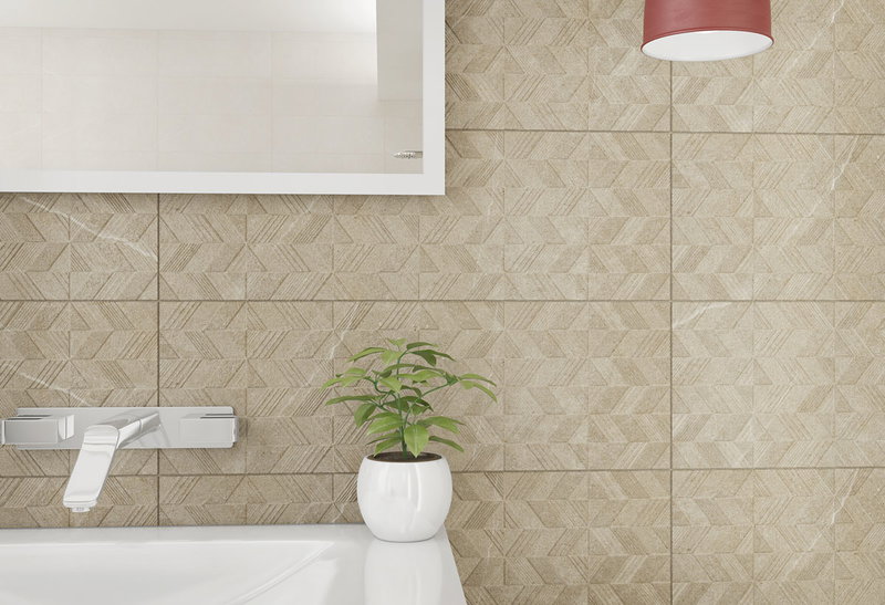 Ντεκόρ Τοίχου Κεραμικό Sensi Zig-Zag 25x75cm Μπεζ
