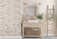 Ντεκόρ Τοίχου Κεραμικό Agatha Zig-Zag 30x60cm Μπεζ