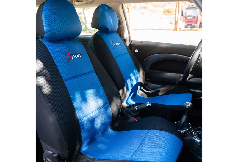 Καλύμματα Καθισμάτων Αυτοκινήτου Kaver Aero Front Set Μαύρο/Μπλε 2τμχ