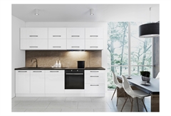 Έτοιμη Κουζίνα B&W Style Kim Λευκή Μ270xΠ60xΥ210cm με Πάγκο