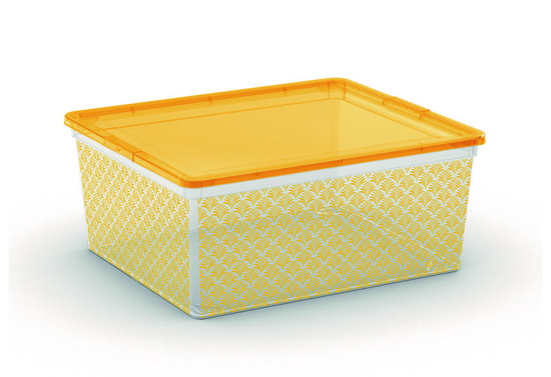 Κουτί Αποθήκευσης Πλαστικό Curver C-Box Art Deco M40xΠ34xΥ17cm 18lt Κίτρινο