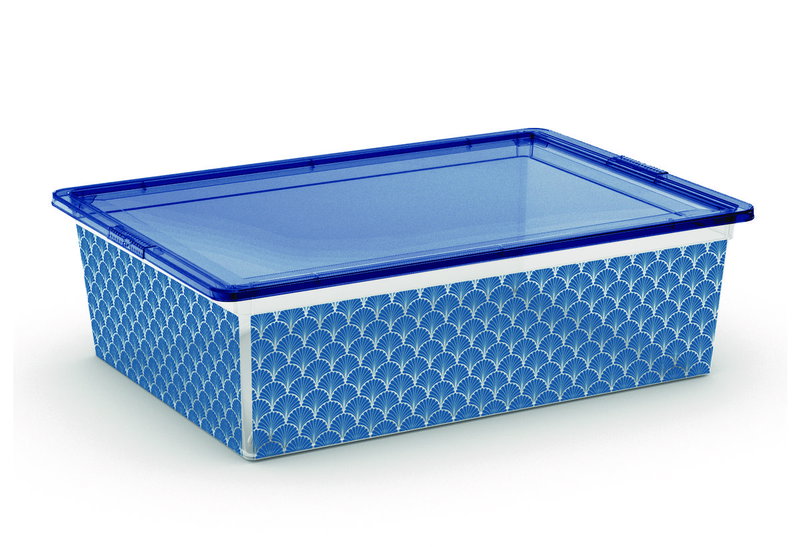 Κουτί Αποθήκευσης Πλαστικό Curver C-Box Art Deco M55xΠ39xΥ16cm 22lt Μπλε