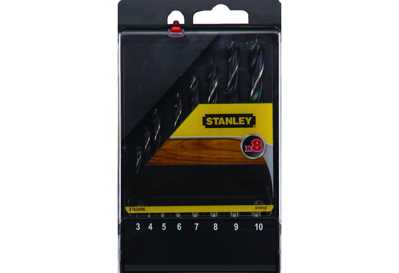 Τρυπάνια Stanley 3-10mm Ακίδας ( Ξύλου ) 8 Τεμάχια
