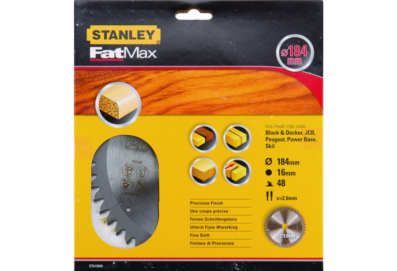 Δίσκος Διαμαντέ Stanley Fat Max Φ.184 X Φ.16mm με 48 Δόντια