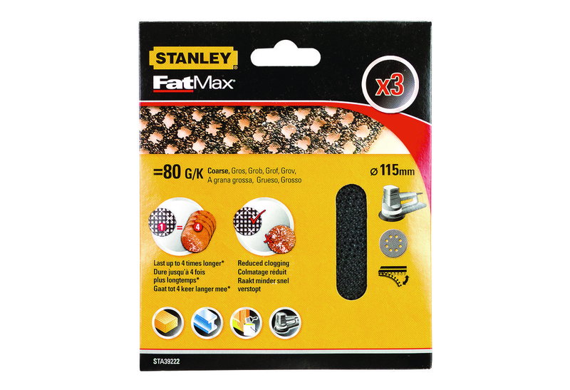 Γυαλόχαρτα Quick Fit Stanley Fatmax K80 3 Τεμαχίων