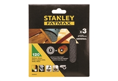 Γυαλόχαρτα Quick Fit Stanley Fatmax Κ120 Φ.125mm Σετ 3 Τεμαχίων