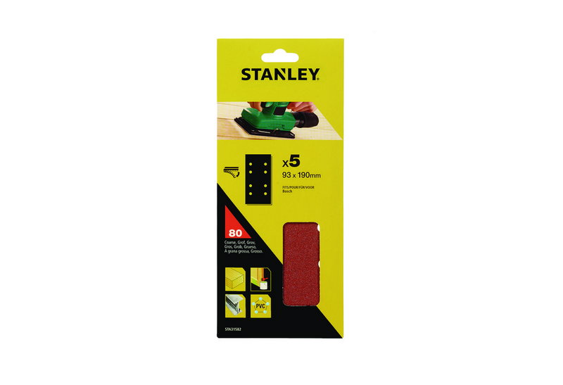 Γυαλόχαρτα Προτρυπημένα Quick Fit Stanley K80 για Mouse Σετ 5 Τεμαχίων