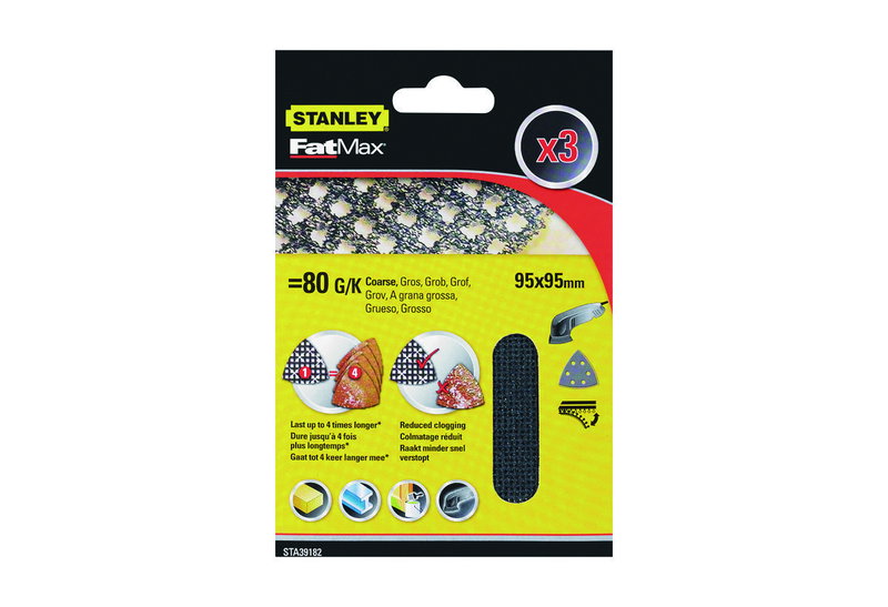 Γυαλόχαρτα Quick Fit Stanley K80 3 Τεμαχίων