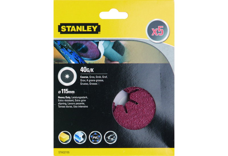 Δίσκοι Λείανσης Stanley K40 Φ.115mm Σετ 5 Τεμαχίων