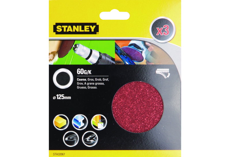 Δίσκοι Λείανσης Quick Fit Stanley K60 Φ.125mm Σετ 3 Τεμαχίων