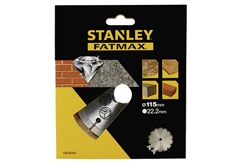 Δίσκος Διακοπτόμενης Στεφάνης Stanley Φ.115 X 22mm Ξηράς Κοπής για Δομικά Υλικά