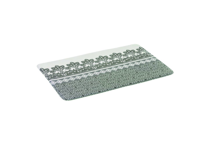 Χαλάκι Μπάνιου Laces 70x45cm Λευκό/Γκρι