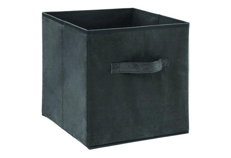 Κουτί Αποθήκευσης Box Γκρι Velvet Πολυπροπυλένιο & Πολυεστέρας