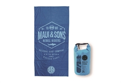 Maui & Sons Πετσέτα Θαλάσσης με Αδιάβροχη Θήκη 90x180cm Μπλε
