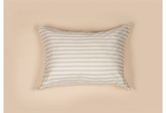 Μαξιλαροθήκες Infinity Stripe Sand Oxrord Λευκή/Μπεζ 52X72cm