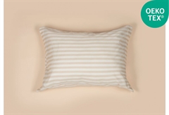 Μαξιλαροθήκες Infinity Stripe Sand Oxrord Λευκή/Μπεζ 52X72cm