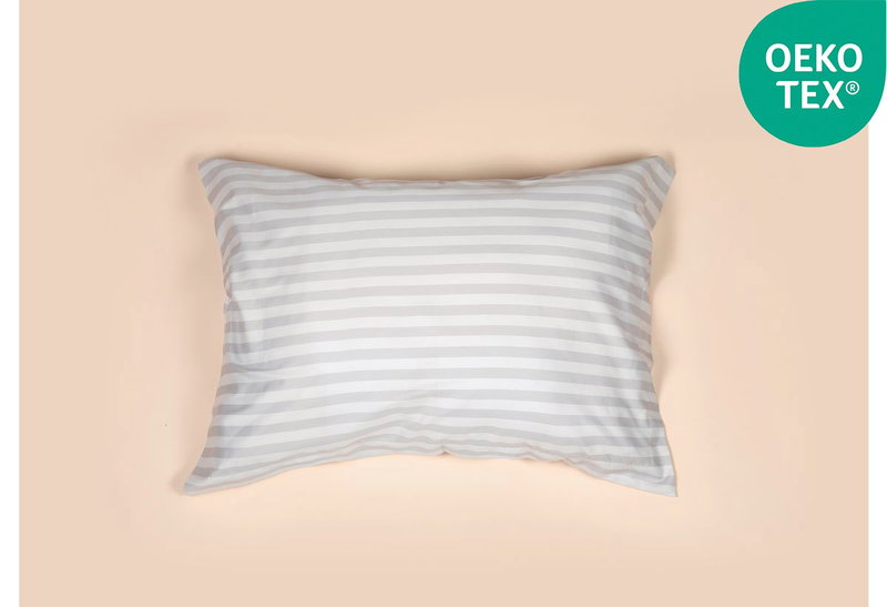 Σετ Μαξιλαροθήκες Ionion Oxford Infinity 72x52cm Stripe Silver 2τμχ