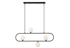 Κρεμαστό Φωτιστικό Viokef Fancy 4-Φωτο Μαύρo