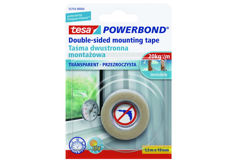 Ταινία Στερέωσης Tesa Powerbond Transparent 1.5Mx19mm