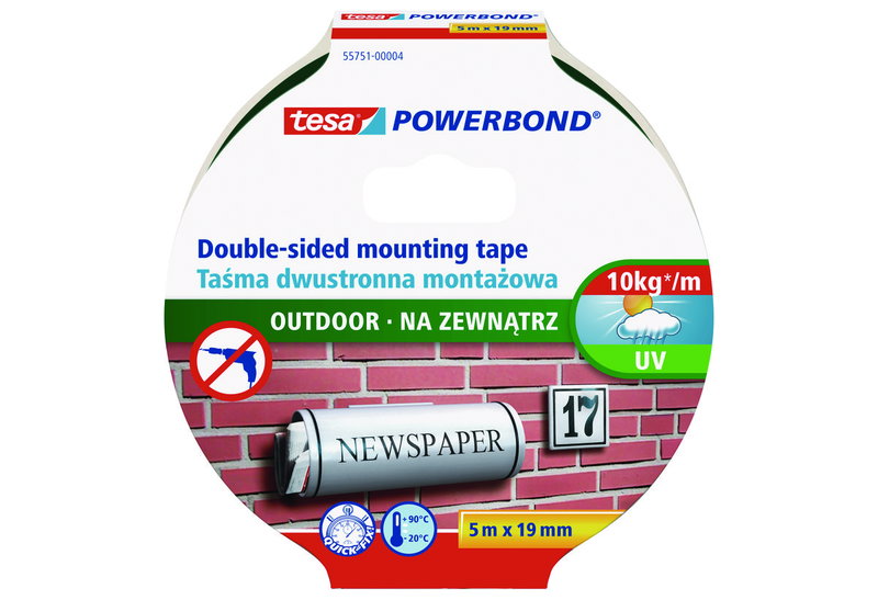 Ταινία Στερέωσης Tesa Powerbond Εξωτερικής Χρήσης 5Mx19mm