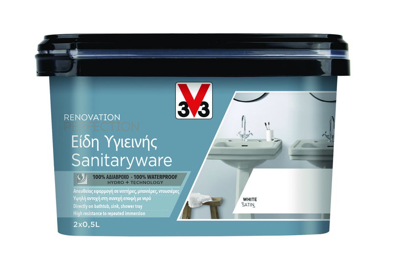 Χρώμα Ανακαίνισης V33 Renovation Perfection Sanitaryware Λευκό 1lt