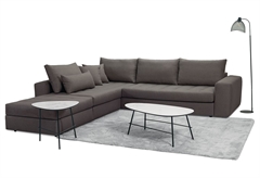 Καναπές Γωνιακός Oslo με Σκαμπό Μπεζ 300x285x70cm