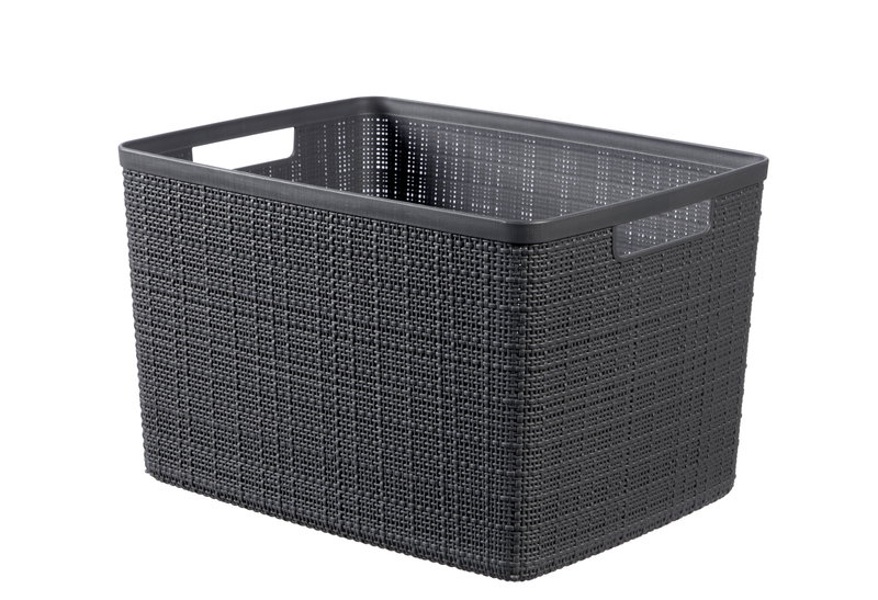 Καλάθι Αποθήκευσης Πλαστικό Curver Jute Cube M28xΠ28xY27cm 17lt Γκρι