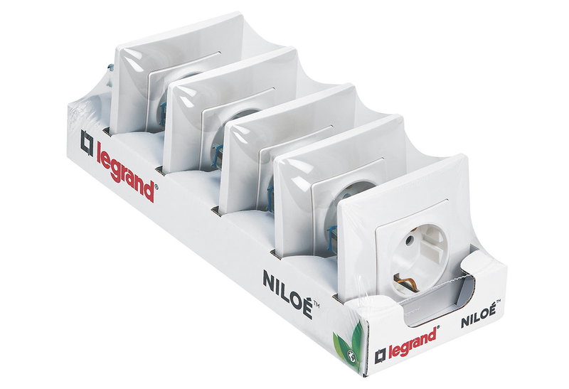 Legrand Niloe Πλήρες Σετ Πρίζες 2Π+Γ 5 Τεμάχια Λευκές