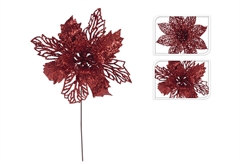 Χριστουγεννιάτικο Διακοσμητικό Λουλούδι Κόκκινο σε 2 Σχέδια