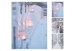 Χριστουγεννιάτικος Διακοσμητικός Καμβάς 30X40cm με LED σε 3 Σχέδια