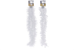 Χριστουγεννιάτικη Γιρλάντα Tinsel 180cm σε 2 Σχέδια Λευκή